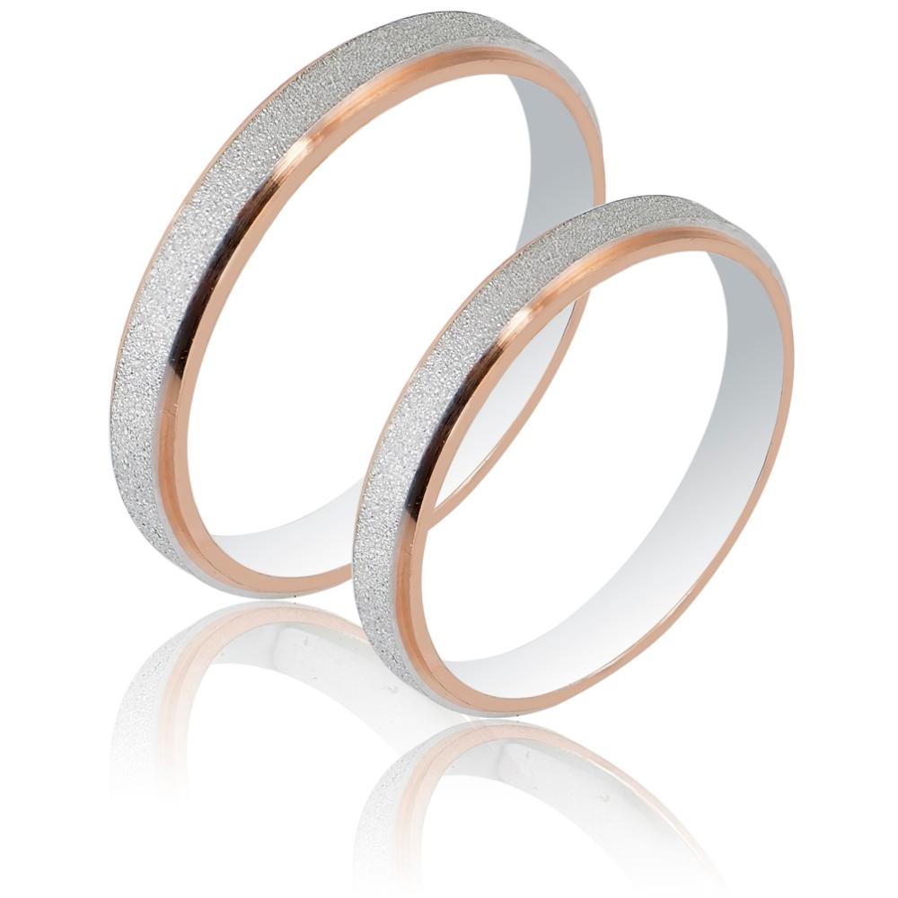 MASCHIO FEMMINA Sottile Plus Collection Wedding Rings White and Rose Gold SL126