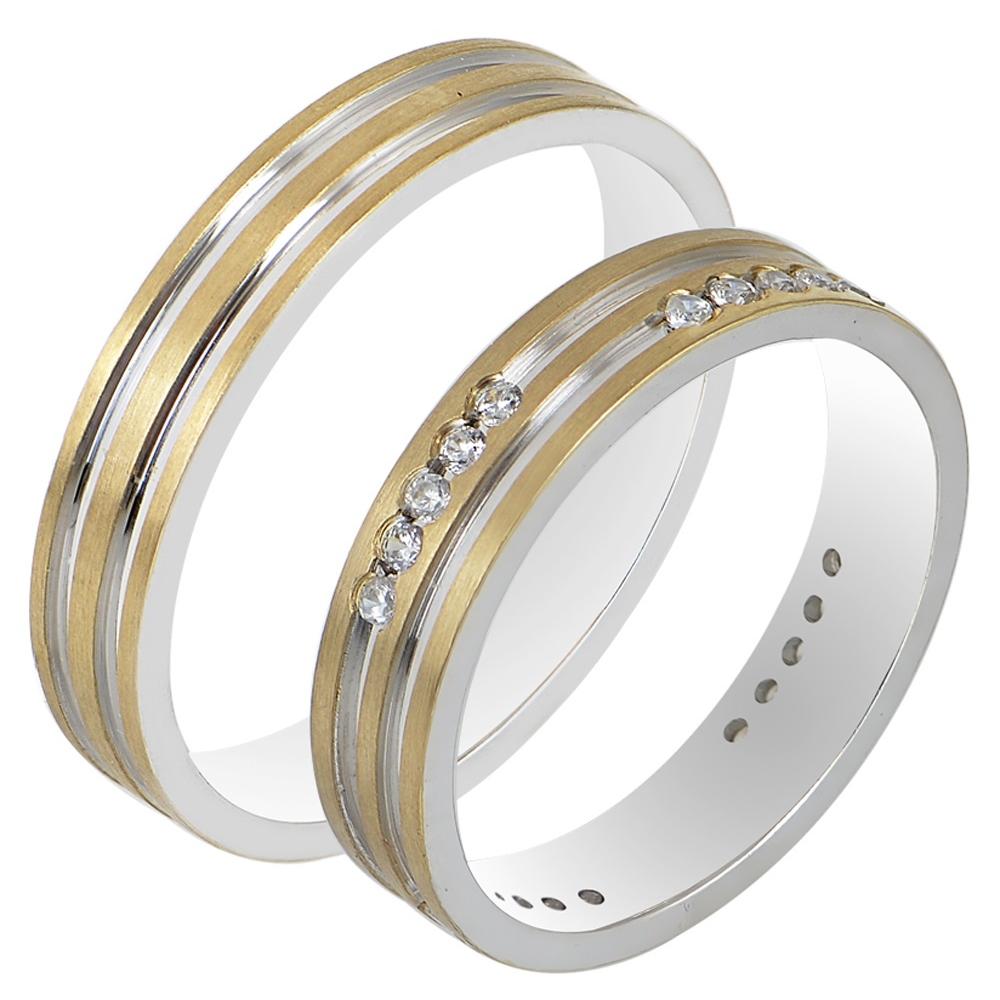 MASCHIO FEMMINA Sottile Plus Collection Wedding Rings White and Yellow Gold SL99