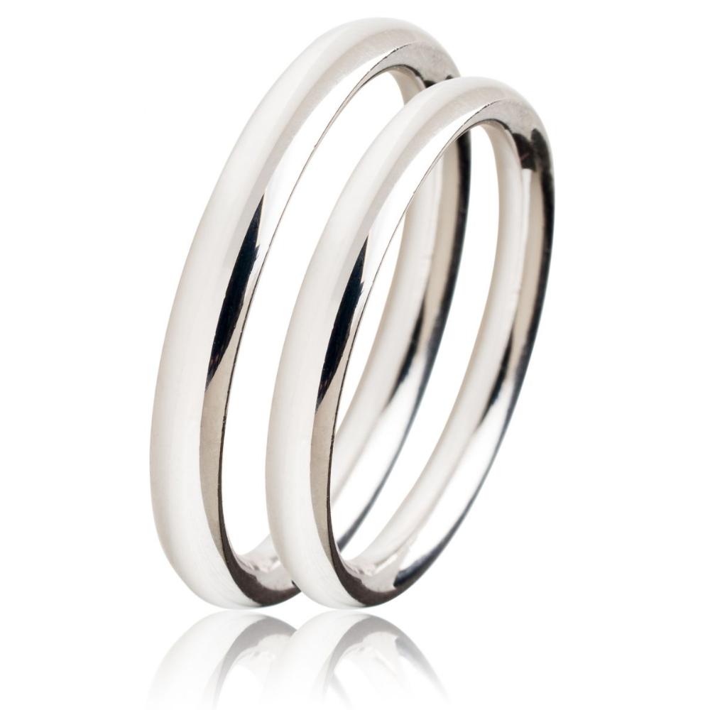 MASCHIO FEMMINA Slim Classic Wedding Rings White Gold SL04