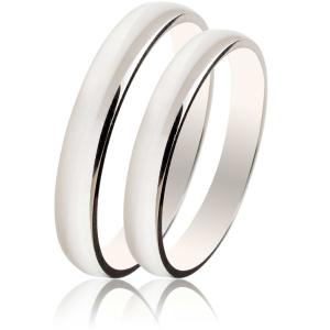 MASCHIO FEMMINA Slim Classic Wedding Rings White Gold SL05 - 15781