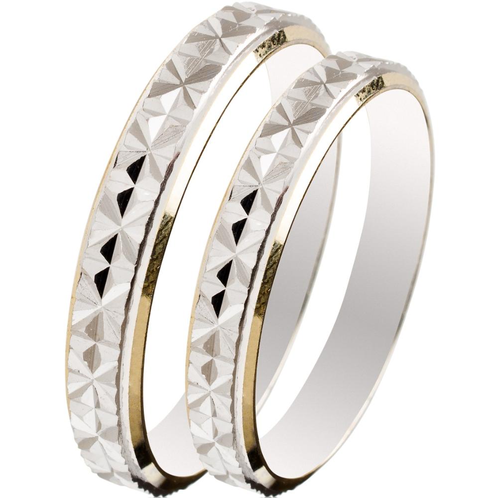 MASCHIO FEMMINA Slim Collection Wedding Rings White and Yellow Gold SL11