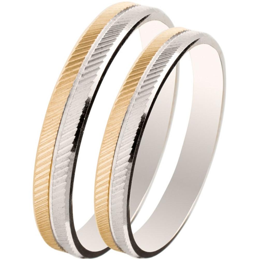 MASCHIO FEMMINA Slim Collection Wedding Rings White and Yellow Gold SL12