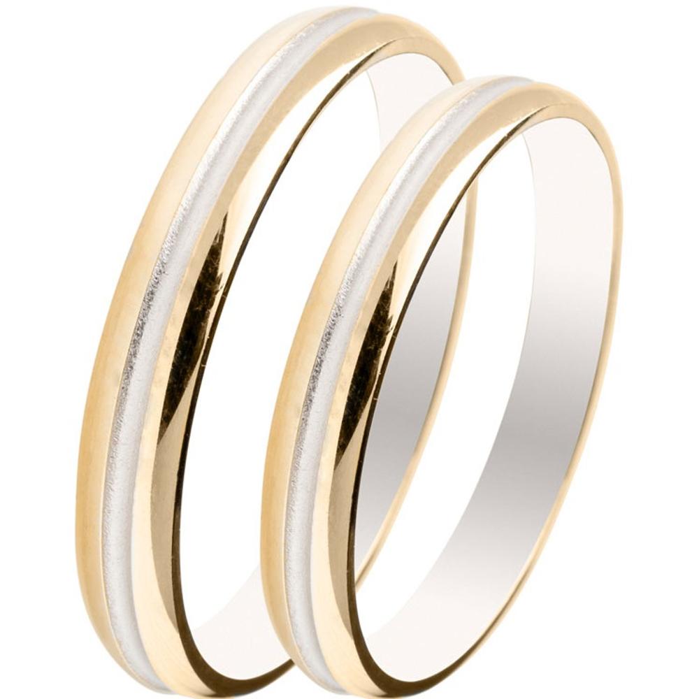 MASCHIO FEMMINA Slim Collection Wedding Rings White and Yellow Gold SL15