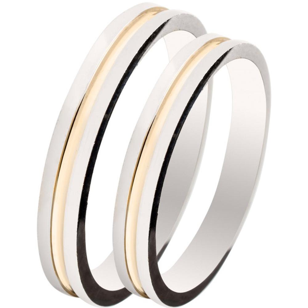 MASCHIO FEMMINA Slim Collection Wedding Rings Yellow and White Gold SL16