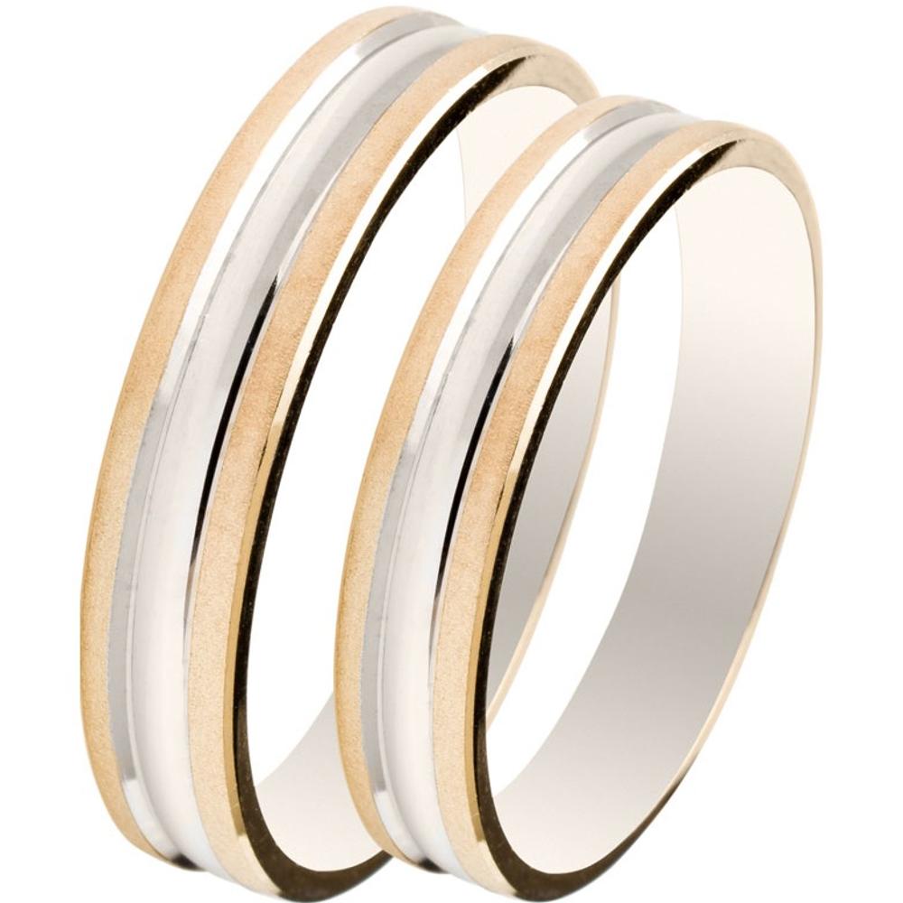 MASCHIO FEMMINA Slim Collection Wedding Rings Yellow and White Gold SL25