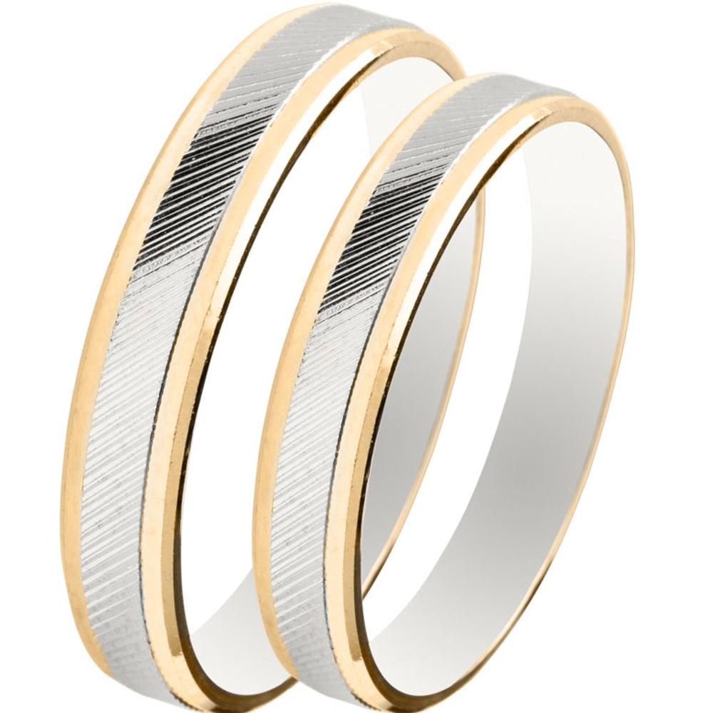 MASCHIO FEMMINA Slim Collection Wedding Rings White and Yellow Gold SL27