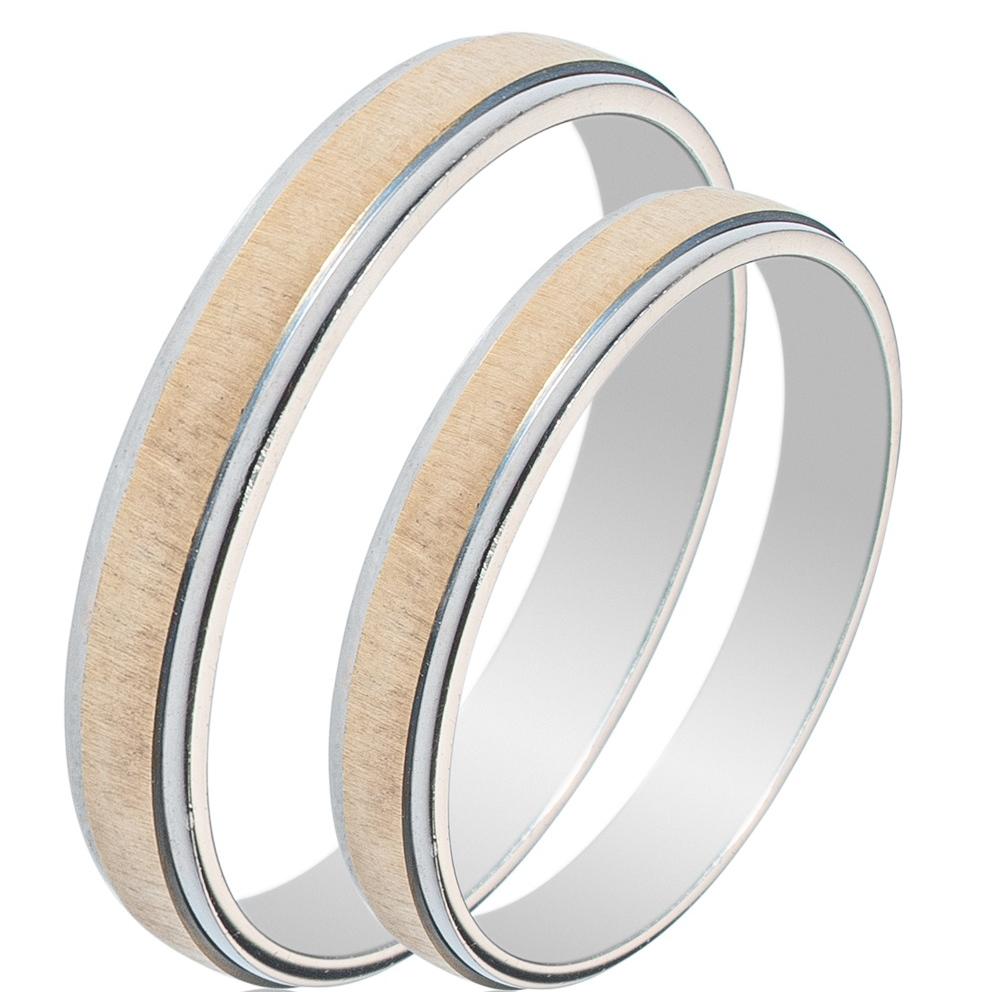 MASCHIO FEMMINA Sottile Collection Wedding Rings 18K White and Yellow Gold SL30