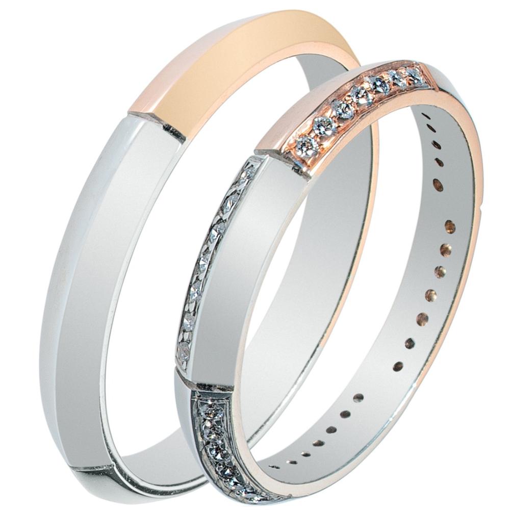 MASCHIO FEMMINA Sottile Collection Wedding Rings White and Rose Gold SL45