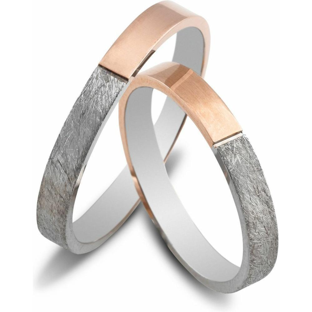 MASCHIO FEMMINA Sottile Collection Wedding Rings White and Rose Gold SL50