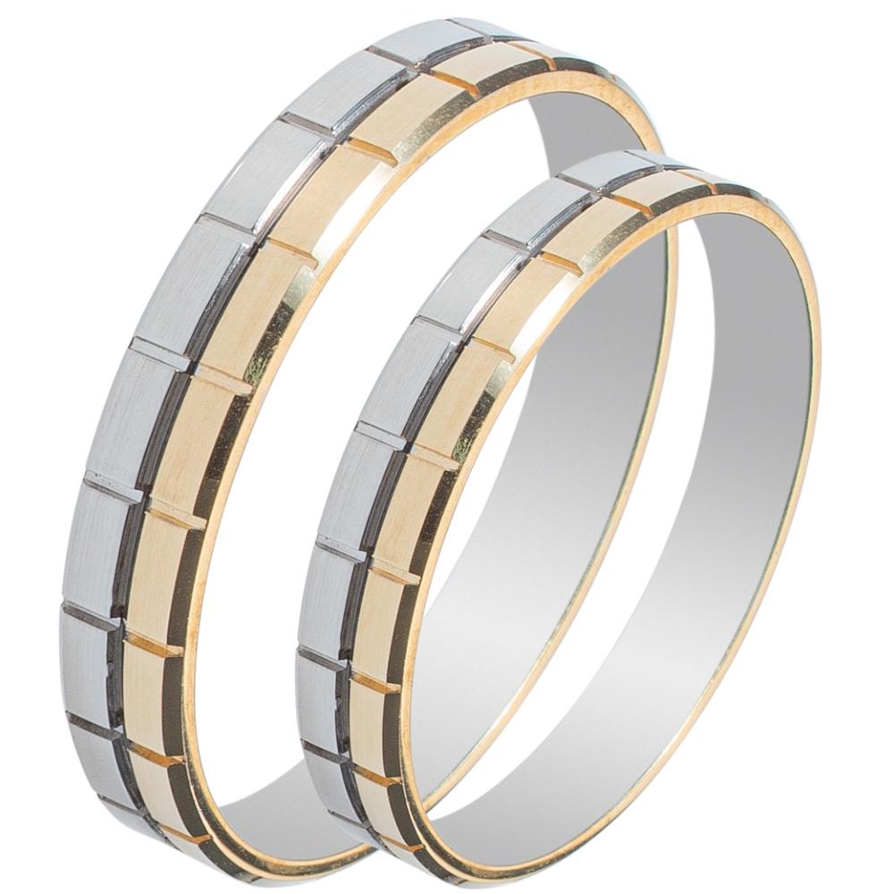 MASCHIO FEMMINA Sottile Collection Wedding Rings White and Yellow Gold SL59