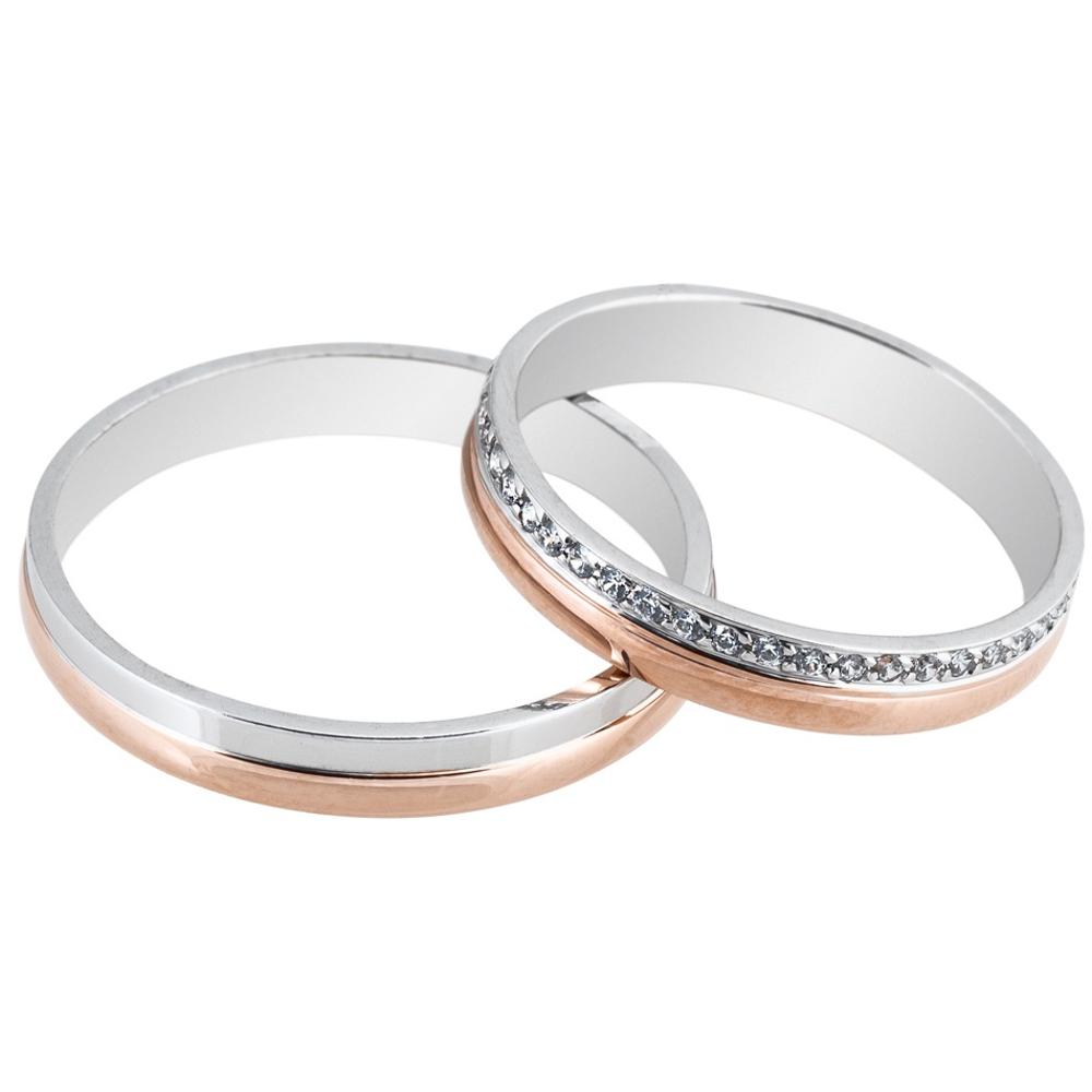 MASCHIO FEMMINA Sottile Collection Wedding Rings White and Rose Gold SL63