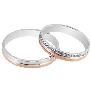 MASCHIO FEMMINA Sottile Collection Wedding Rings White and Rose Gold SL63 - 17070