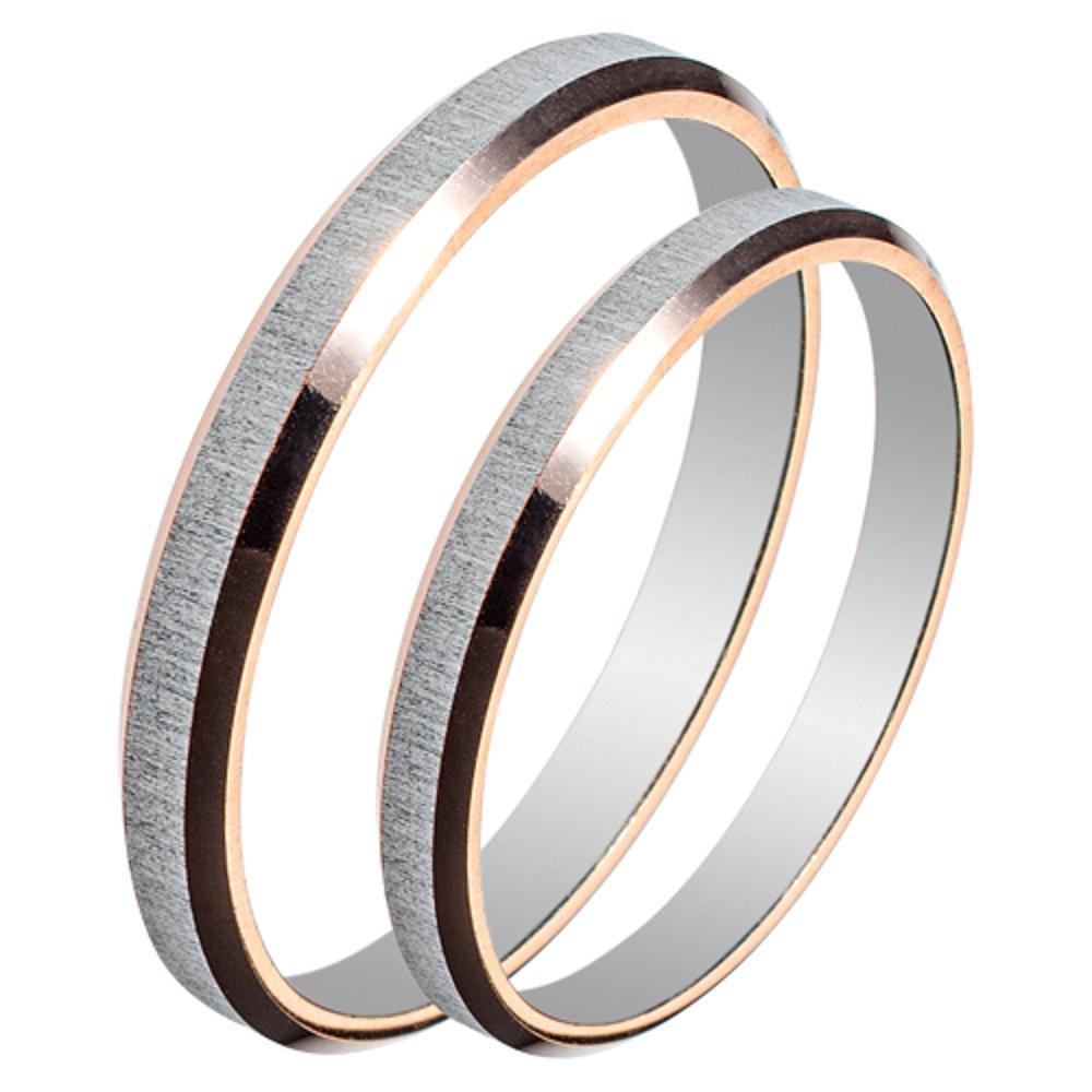 MASCHIO FEMMINA Sottile Collection Wedding Rings White and Rose Gold SL75