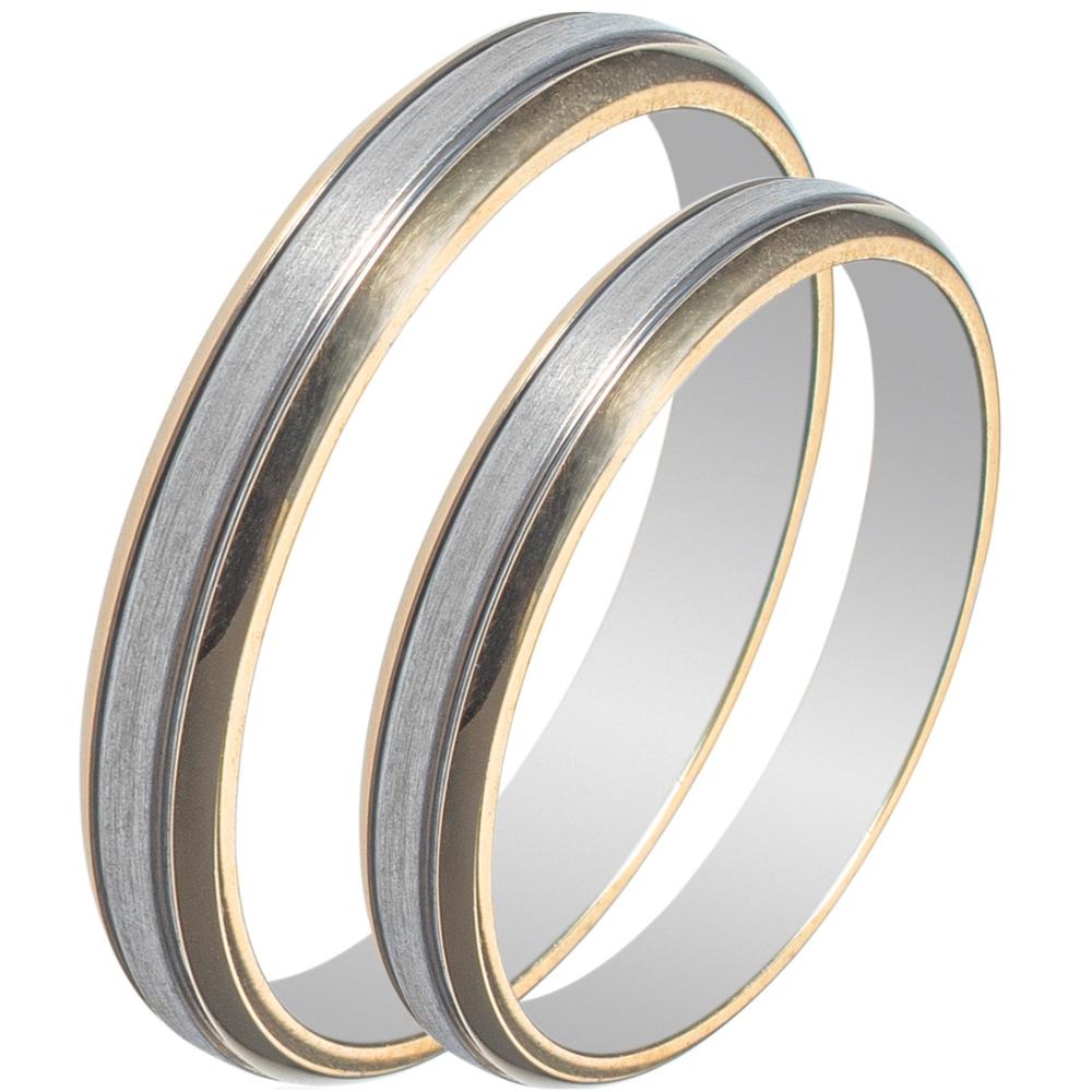 MASCHIO FEMMINA Sottile Collection Wedding Rings White and Yellow Gold SL76