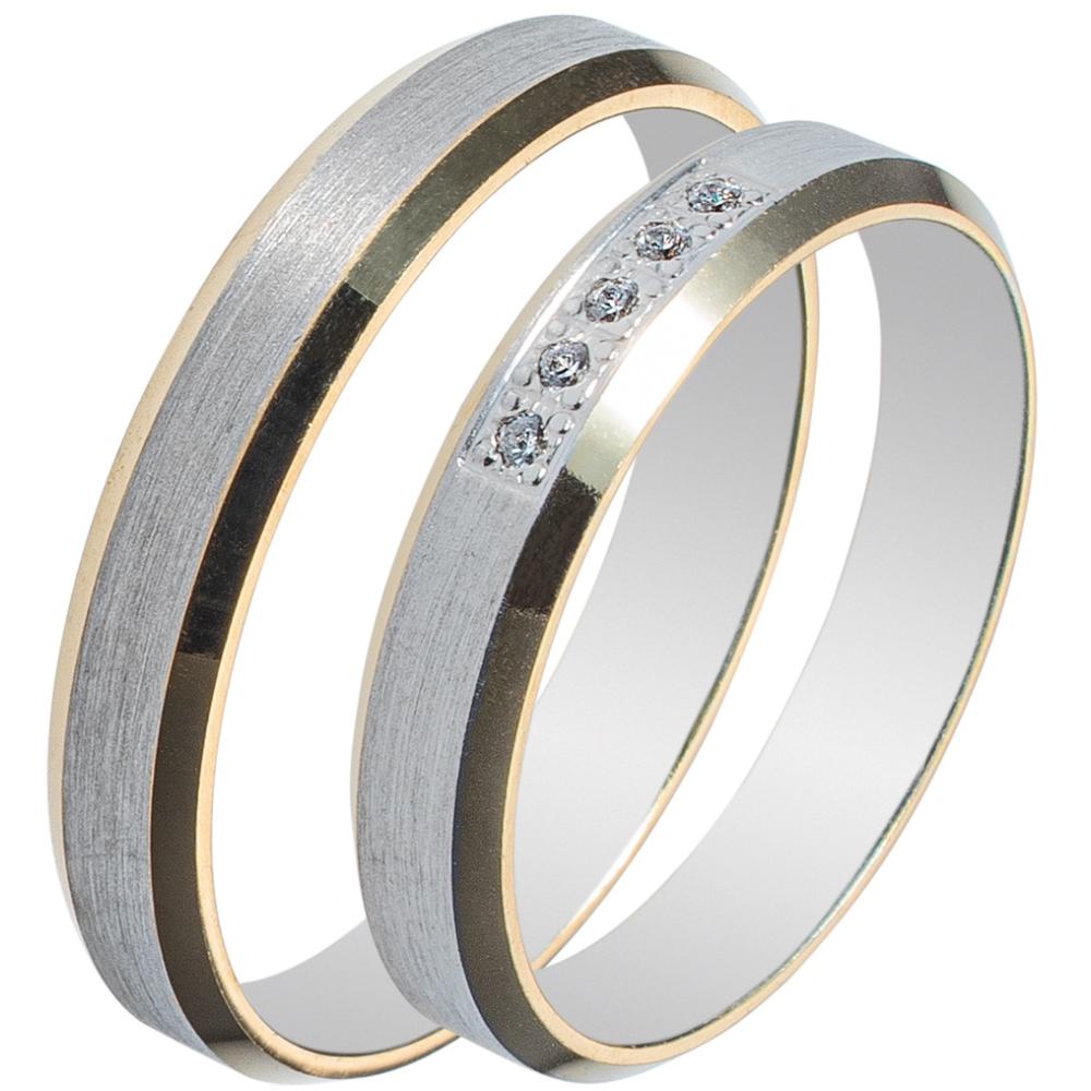 MASCHIO FEMMINA Sottile Collection Wedding Rings White and Yellow Gold SL77