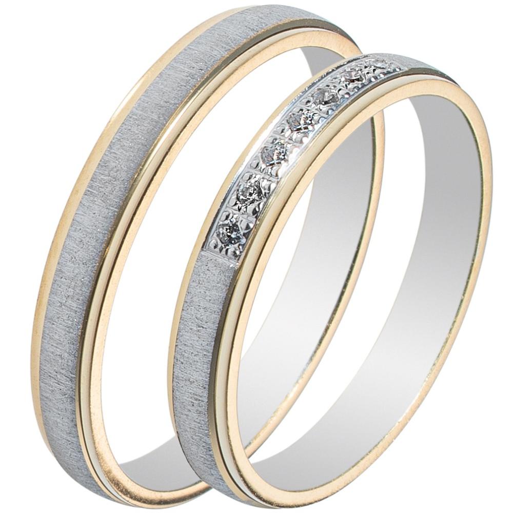 MASCHIO FEMMINA Sottile Collection Wedding Rings White and Yellow Gold SL85