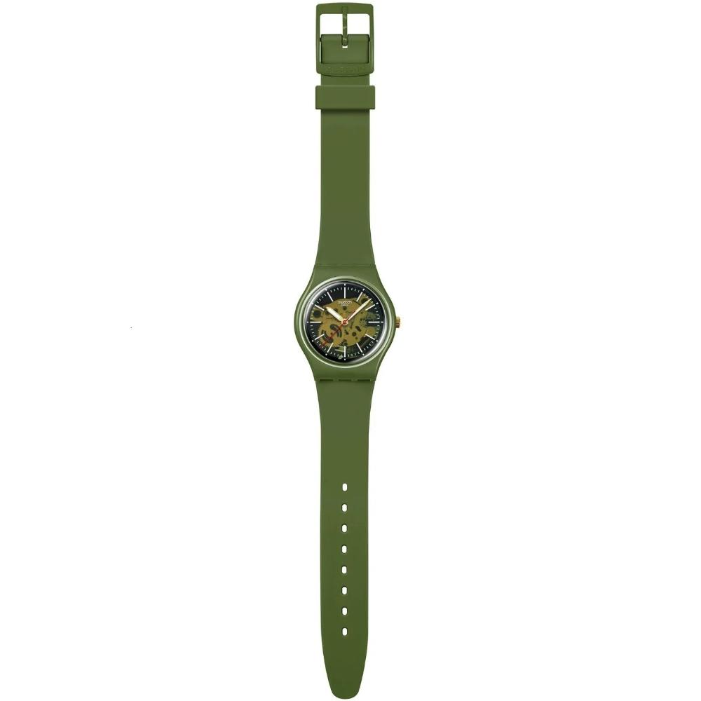 SWATCH Thru The Greenery Three Hands 34mm Green Silicone Strap SO28G110