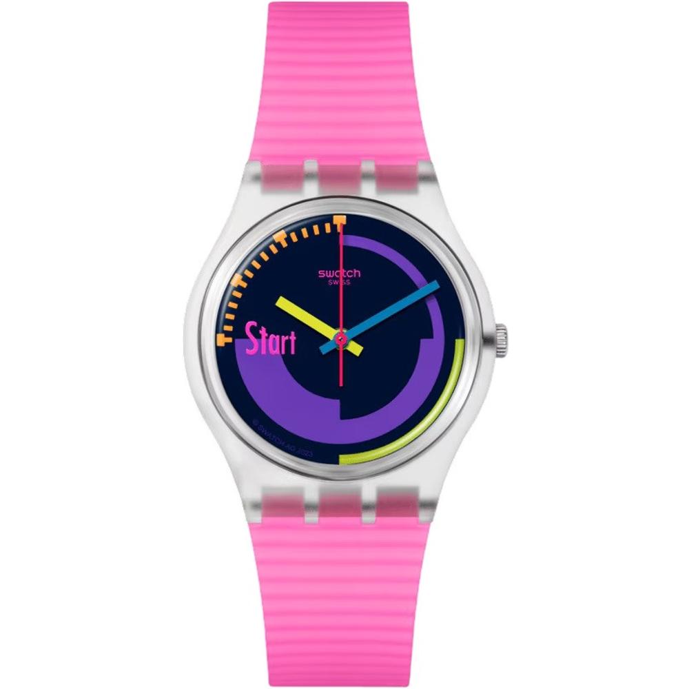 SWATCH Neon Pink Podium 34mm Pink Silicon Strap SO28K111