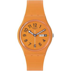 SWATCH Essentials Trendy Lines In Sienna 34mm Orange Silicone Strap SO28O703 - 43533