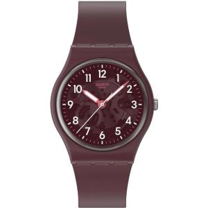 SWATCH Thru The Crown Glass Three Hands 34mm Red Silicone Strap SO28R115 - 49751