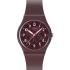 SWATCH Thru The Crown Glass Three Hands 34mm Red Silicone Strap SO28R115 - 0