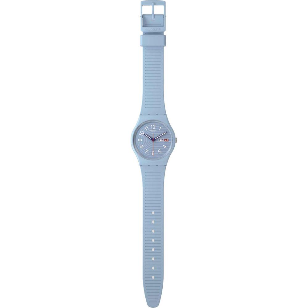 SWATCH Essentials Trendy Lines In The Sky 34mm Light Blue Silicone Strap SO28S704