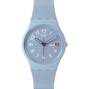 SWATCH Essentials Trendy Lines In The Sky 34mm Light Blue Silicone Strap SO28S704 - 43540