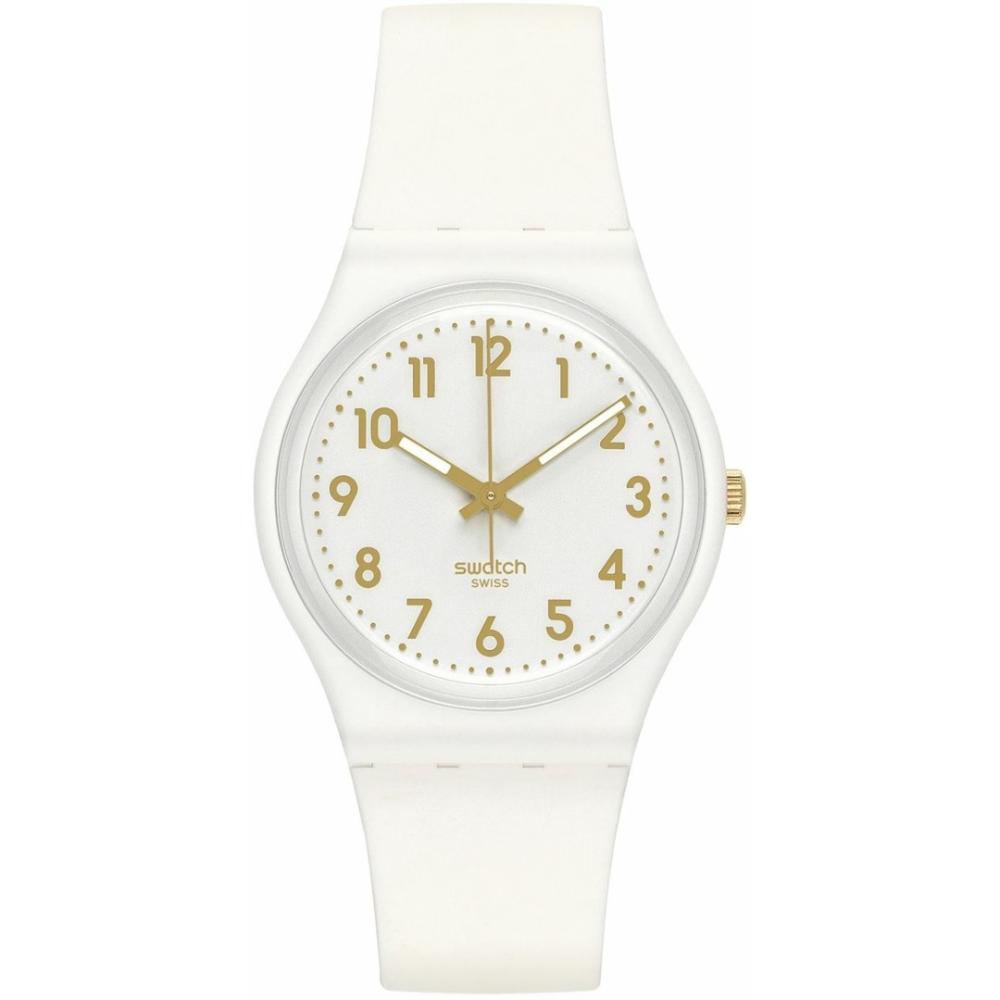 SWATCH Classic White Bishop 34mm White Silicone Strap SO28W106-S14