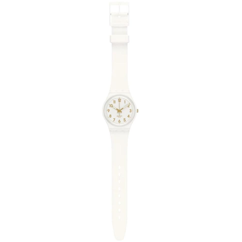 SWATCH Classic White Bishop 34mm White Silicone Strap SO28W106-S14