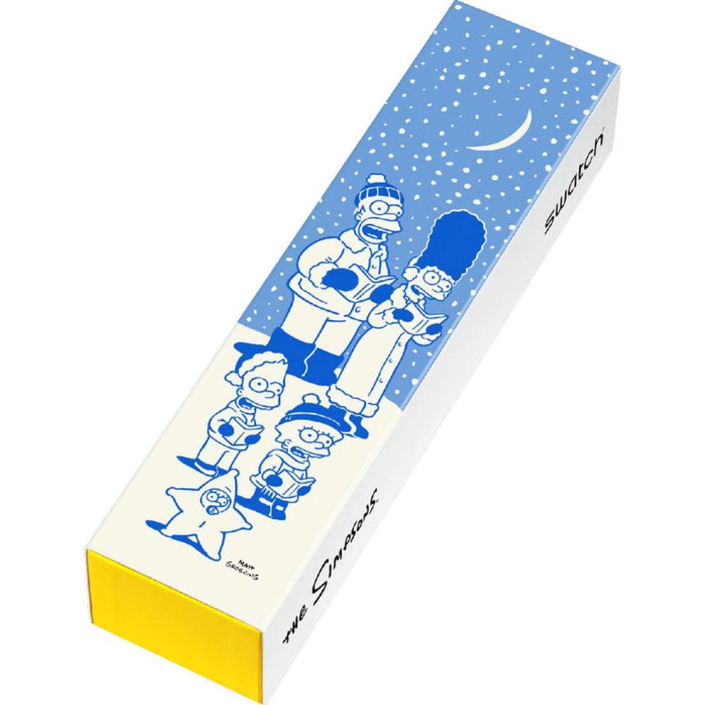 SWATCH The Simpsons Colllection Tidings Of Joy 34mm Blue Silicon Strap SO28Z126 - 7