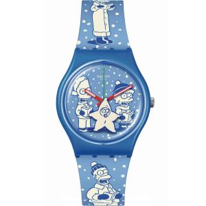 SWATCH The Simpsons Colllection Tidings Of Joy 34mm Blue Silicon Strap SO28Z126 - 39760