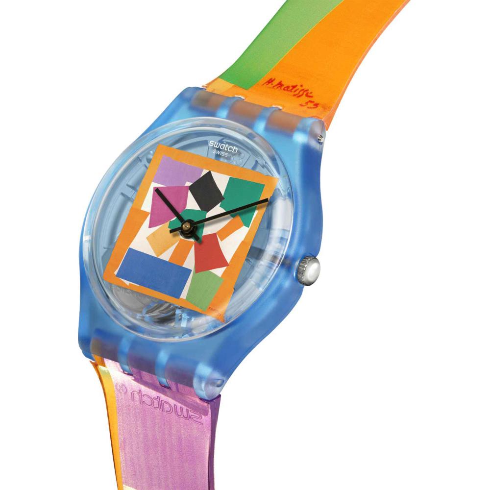 SWATCH X Tate Gallery Colllection The Snail by Henri Matisse 34mm Multicolor Silicon Strap SO28Z127