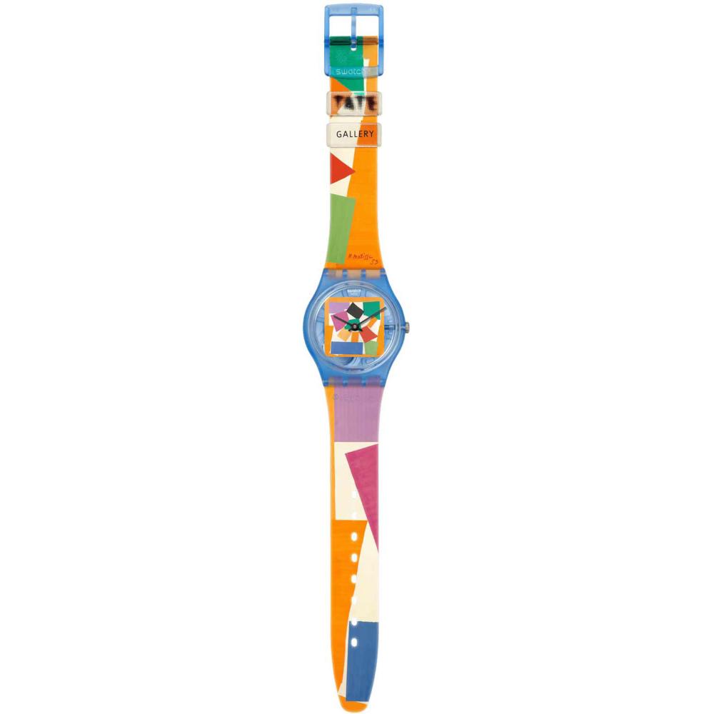 SWATCH X Tate Gallery Colllection The Snail by Henri Matisse 34mm Multicolor Silicon Strap SO28Z127