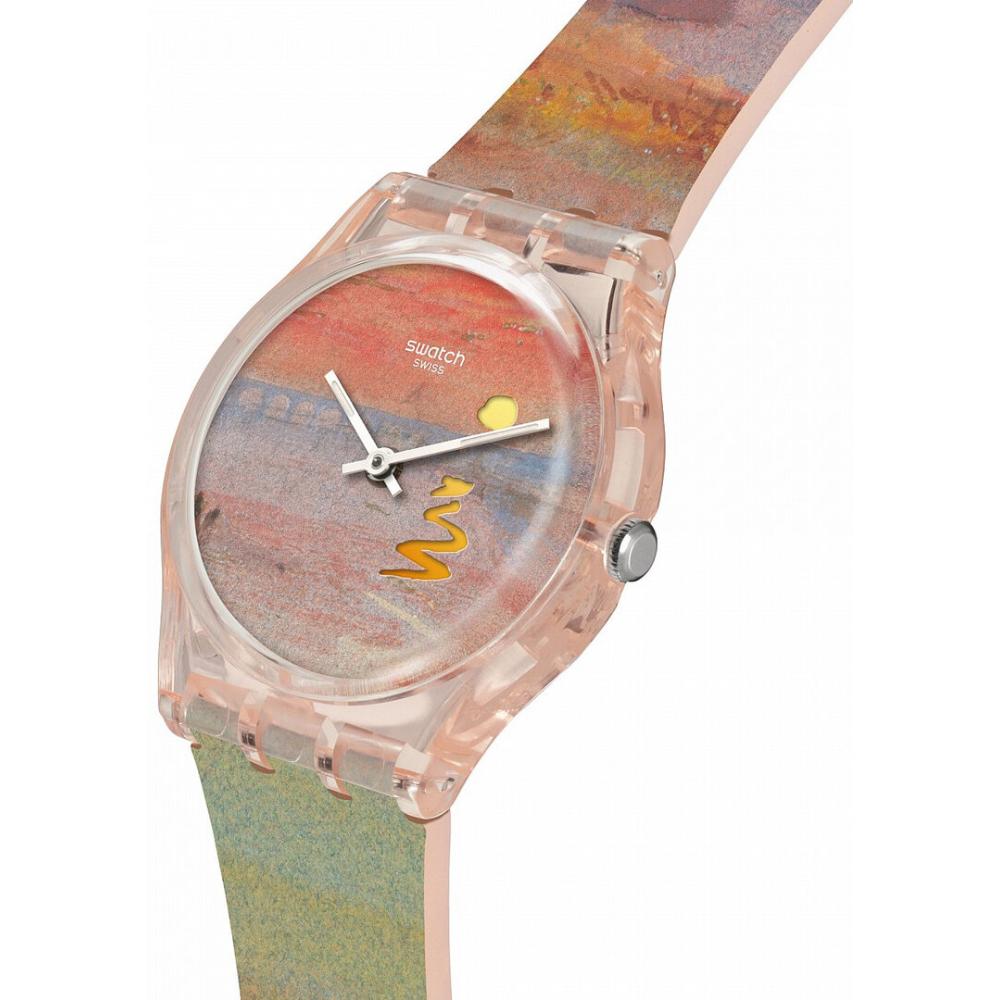 SWATCH X Tate Gallery Colllection The Scarlet Sunset by JMW Turner 34mm Multicolor Rubber Strap SO28Z700