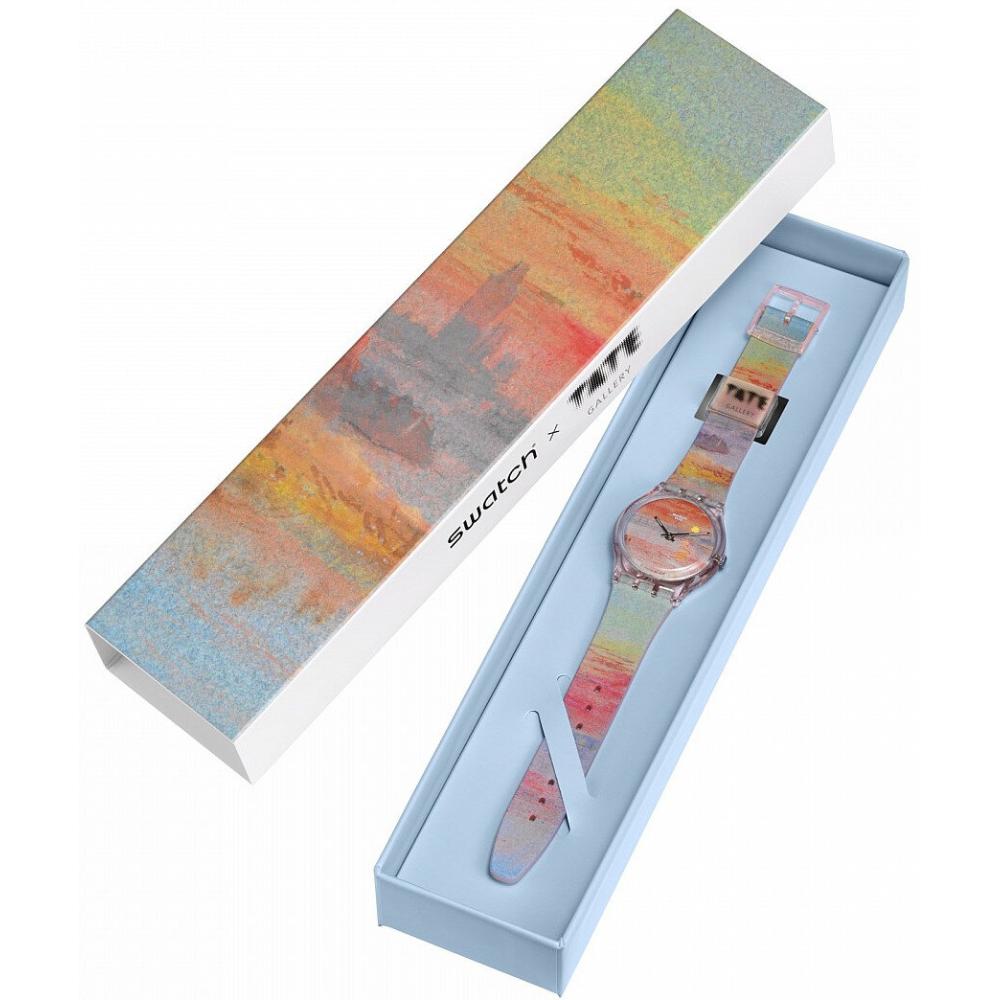 SWATCH X Tate Gallery Colllection The Scarlet Sunset by JMW Turner 34mm Multicolor Rubber Strap SO28Z700 - 8