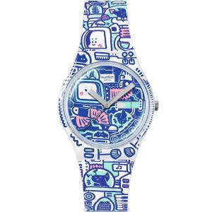 SWATCH Originals B-Bot 34mm Multicolor Silicone Strap SO28Z702 - 52364