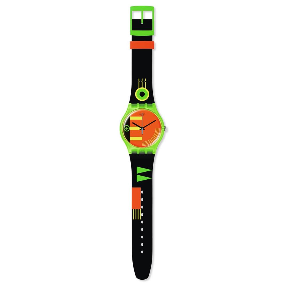 SWATCH Neon Rider 41mm Black Silicon Strap SO29G106