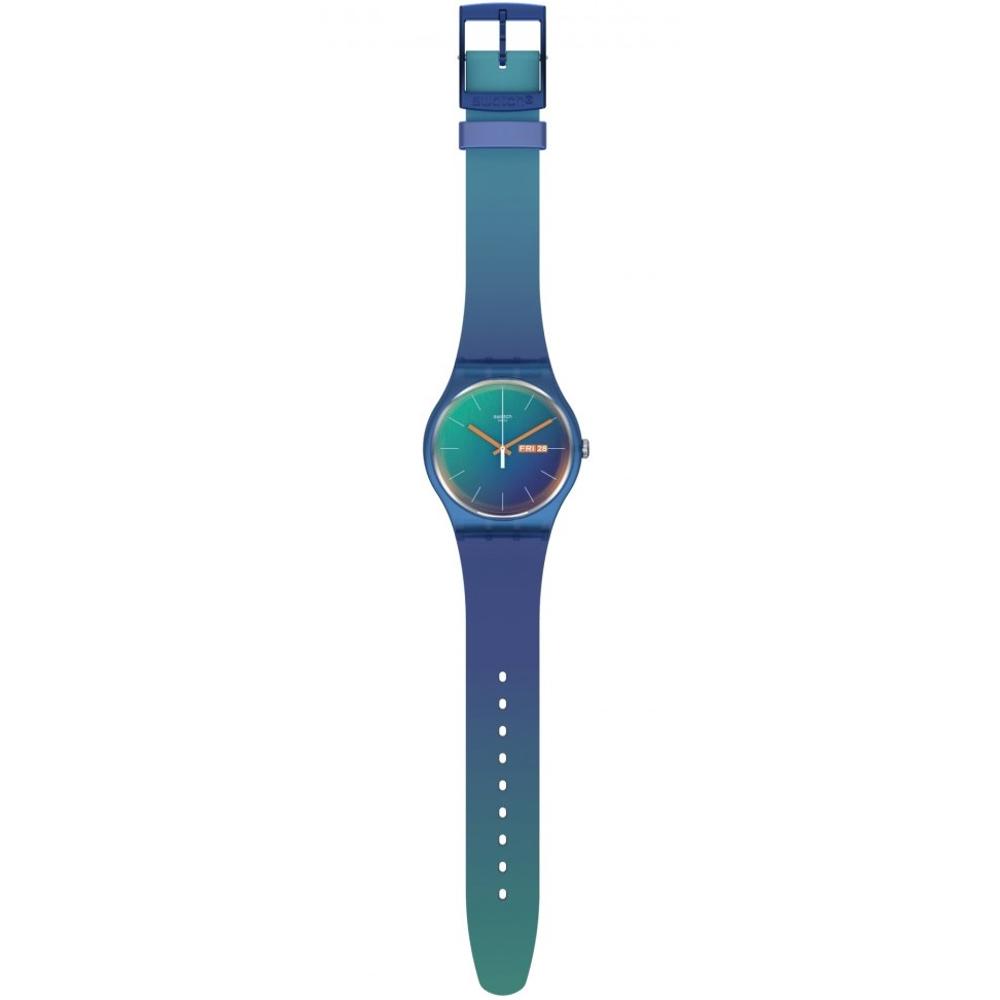 SWATCH Fade To Teal 41mm Multicolor Silicon Strap SO29N708
