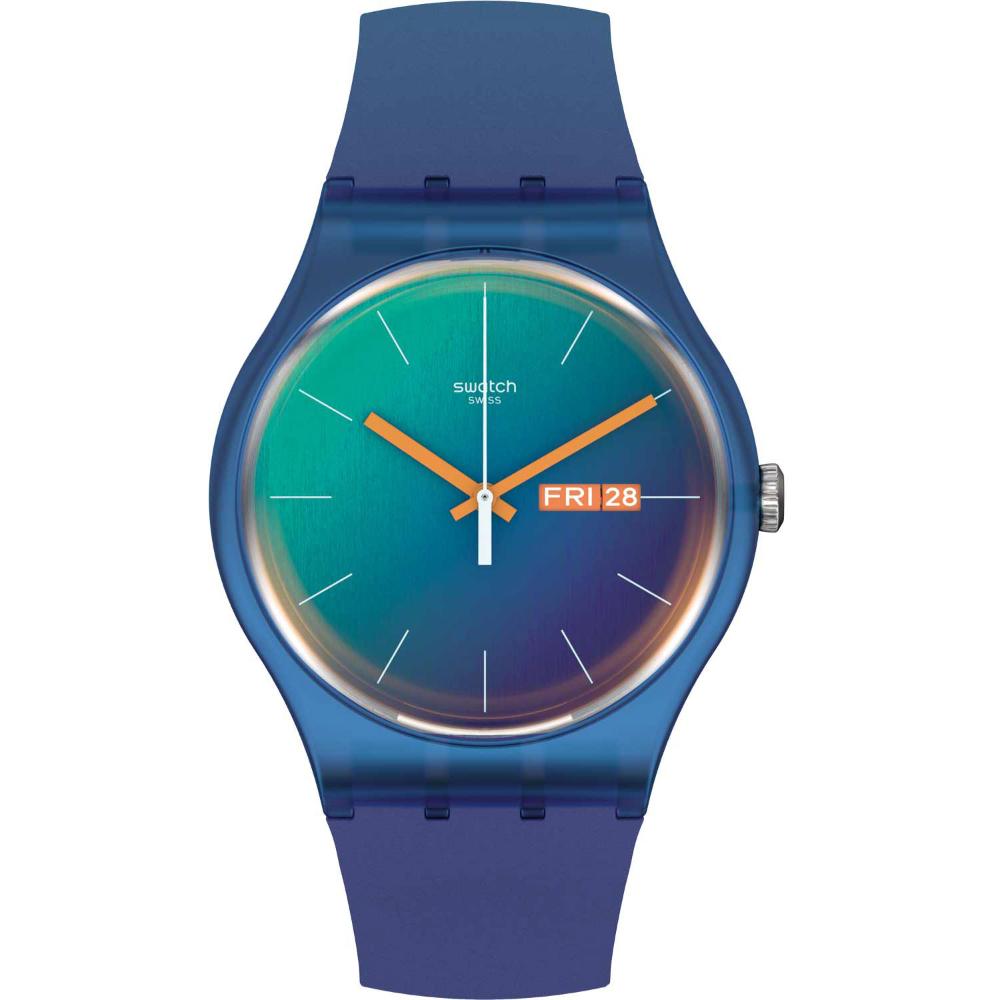 SWATCH Fade To Teal 41mm Multicolor Silicon Strap SO29N708