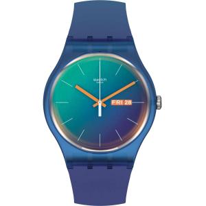 SWATCH Fade To Teal 41mm Multicolor Silicon Strap SO29N708 - 32449