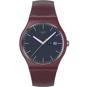 SWATCH Burgundy Berry Three Hands 41mm Red Silicon Strap SO29R707 - 49806