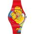 SWATCH The Simpsons Colllection Valentine's Day Sweet Embrace 41mm Red Silicon Strap SO29Z120 - 0
