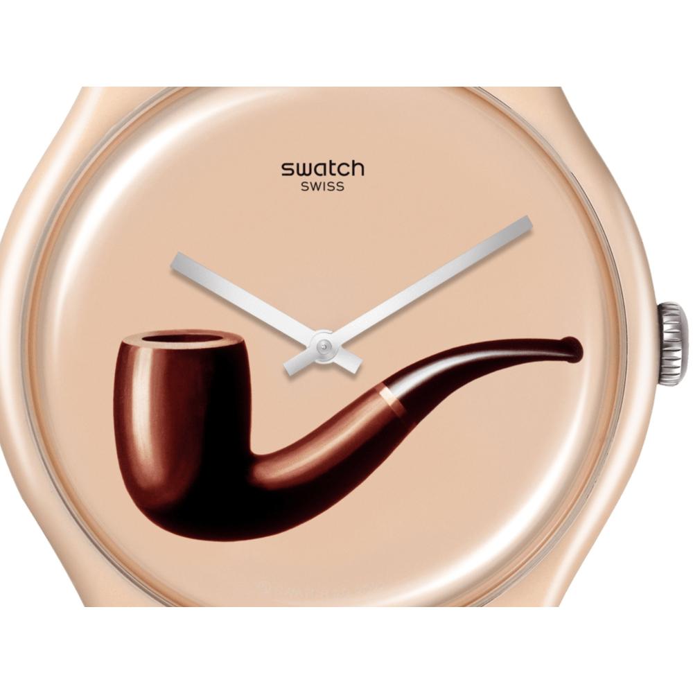 SWATCH Art Journey 2023 La Trahison Des Images by Rene Magritte 41mm Silicon Strap SO29Z124