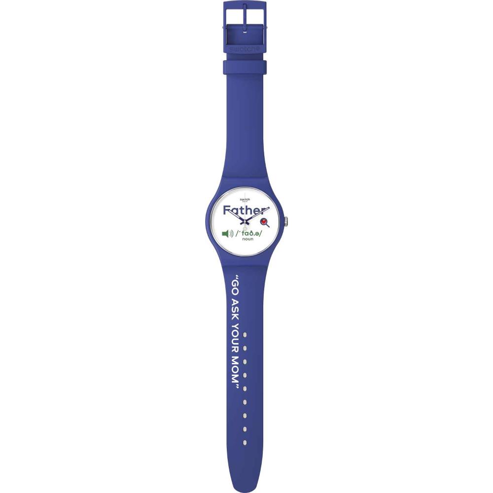 SWATCH All About Dad Limited Edition 41mm Blue Silicon Strap SO29Z704