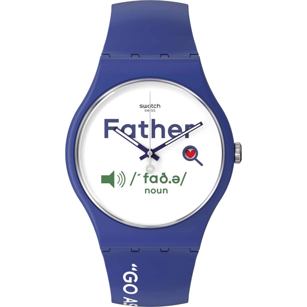 SWATCH All About Dad Limited Edition 41mm Blue Silicon Strap SO29Z704