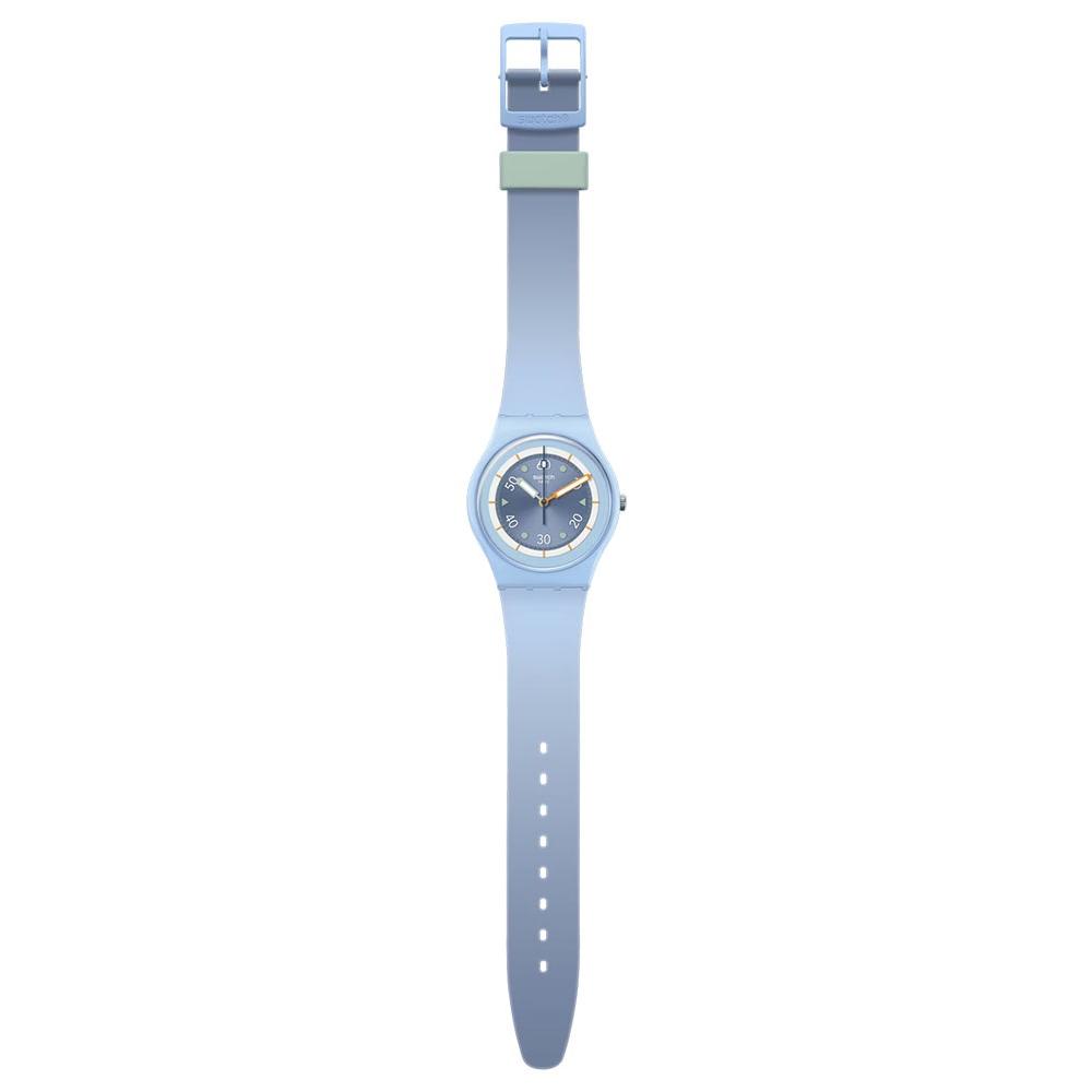 SWATCH Power Of Nature Frozen Waterfall 34mm Blue Silicon Strap SO31L100