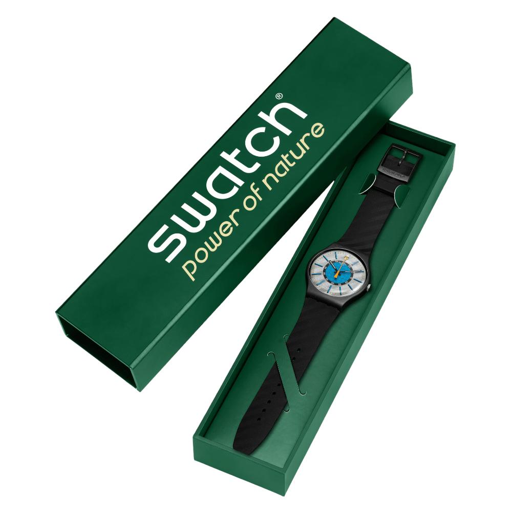 SWATCH Power Of Nature Good To Gorp 41mm Black Silicon Strap SO32B119