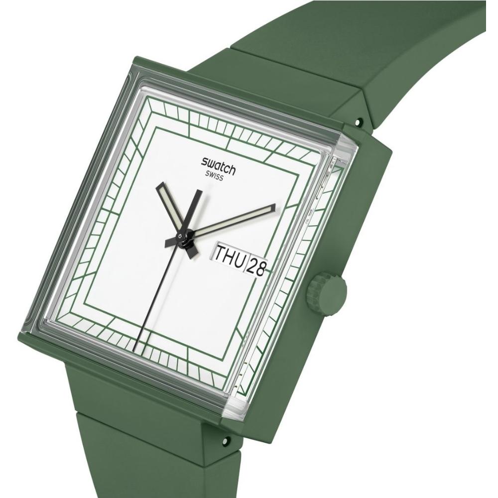 SWATCH Bioceramic What If ... Green White Dial 41.8mm Green Biosourced Strap SO34G700