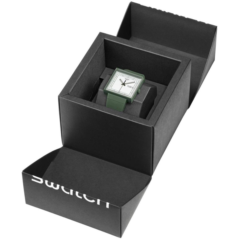 SWATCH Bioceramic What If ... Green White Dial 41.8mm Green Biosourced Strap SO34G700 - 9