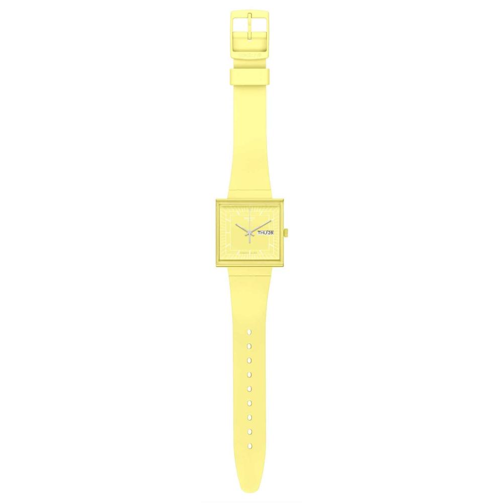 SWATCH Bioceramic What If... Lemon Yellow Dial 41.8mm Yellow Biosourced Strap SO34J700